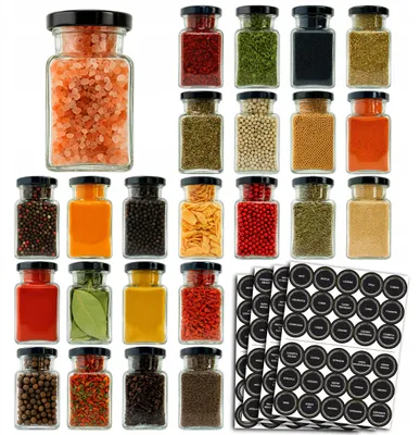 Obrázek produktu pro Emcor, obaly, skleněné nádoby, koření, 150 ml, balení po 24 kusů, etikety