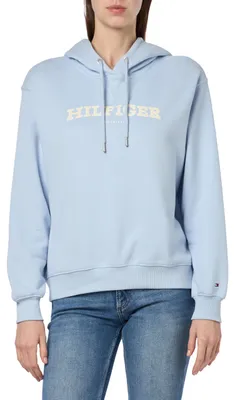 Produktbild von Tommy Hilfiger Damen Hoodie mit Kapuze, Blau (Breezy Blue), L