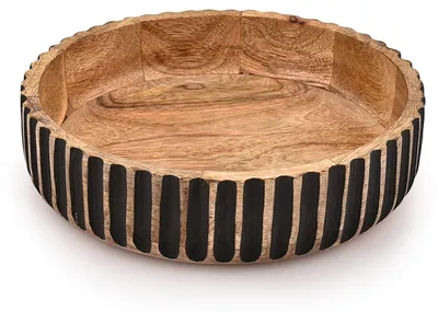 Dekorative Schale aus Mangoholz, handgefertigt, 25,4 cm