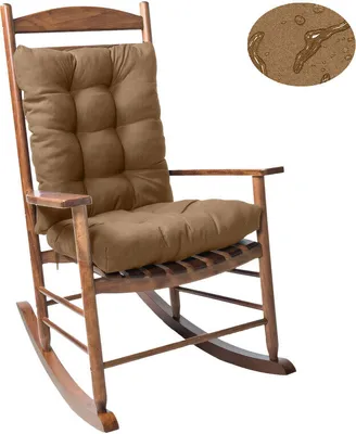 Produktbild von (43×53 cm, Khaki) Wasserdicht Sitzkissen Stuhl 2er Set Rückenkissen Schaukelstuhlkissen Sitzpolster mit Bändern Stuhlpolster für Garten Outdoor Terrasse