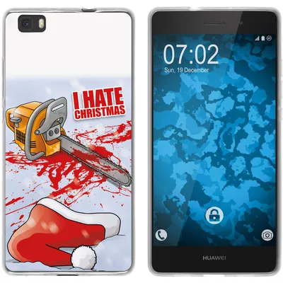 Produktbild von PhoneNatic Case kompatibel mit Huawei P8 Lite 2015 (1.Gen.) Silikon-Hülle X Mas Weihnachten Hate X-Mas M8