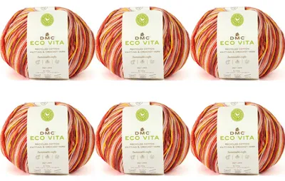 Produktbild von 6x DMC Eco Vita – nachhaltiges, mehrfarbiges Garn (Farbe 606)