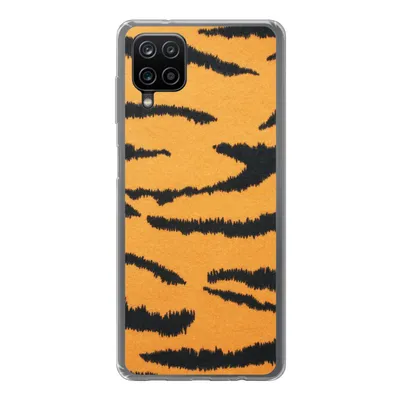 Produktbild von MuchoWow® Handyhülle Schutzhülle Hülle für Samsung Galaxy A12 Tigerdruck - Braun - Orange Silikon Softcase Handy Hülle - Bild