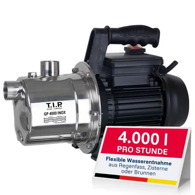Zdjęcie produktu dla Pompa ogrodowa TIP GP 4000 Inox, maks. natężenie przepływu 4000 l/h, moc 800 W, maks. wysokość tłoczenia 42 m