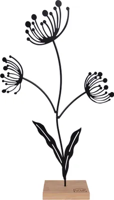 Produktbild von UNUS® Deko Aufsteller Blume Silhouette Metall klein Schwarz