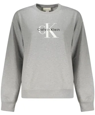Produktbild von Stylisches Damen Sweatshirt: Grauer Langarm-Pullover mit Logo-Druck