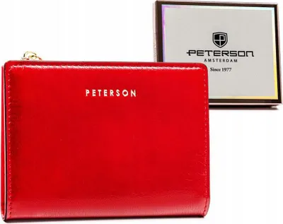 Immagine prodotto di Peterson | Portafoglio piccolo, in pelle ecologica, per donna, rosso, 12,5x9 cm