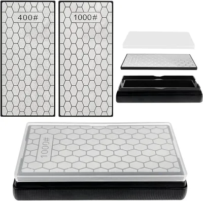 Imagen del producto de Piedra de afilar de doble cara, grano 400/1000, para cuchillos de cocina, herramienta de afilado