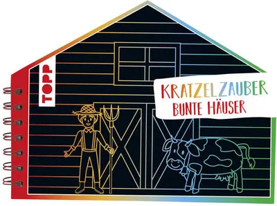 Produktbild von Kratzelzauber Bunte Häuser (Kratzelbuch in Hausform)