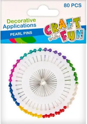 Obrázok produktu pre 22 mm špendlíky s perlami Craft with Fun 404581 Farebné