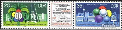 Produktbild von Briefmarken DDR 1978 Mi WZd377 (kompl.Ausg.) (2345-2346 als Dreierstreifen) postfrisch Weltfestspiele der Jugend