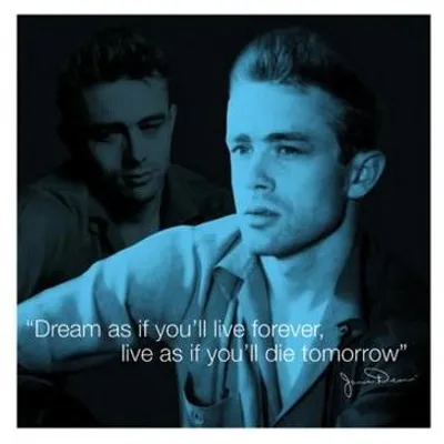 Zdjęcie produktu dla James DEAN – CYTAT – REPRODUKCJA – 40 x 40 cm – Plakat