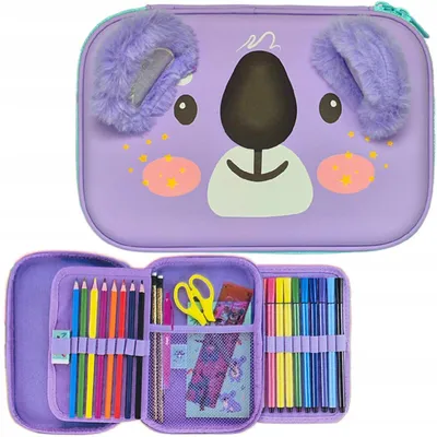 Produktbild von Kayet Schulranzen Doppel-Etui mit Füllung Panda Motiv