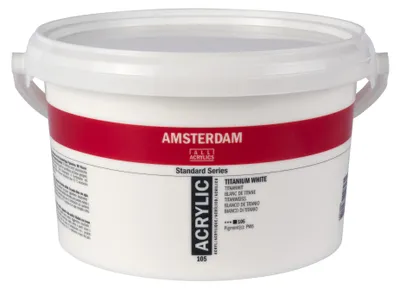 Zdjęcie produktu dla Wiadro z farbą akrylową Amsterdam Standard Series 2500 ml biel tytanowa 105