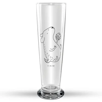 Produktbild von Mr. & Mrs. Panda Bierglas Hund Keks - Transparent - Geschenk, Weizen Glas, Weißbierglas, Mr Mrs Weizenglas, Leckerli, Weizenbier, Hungrig, Sprüche, Bier, Hundeleckerli