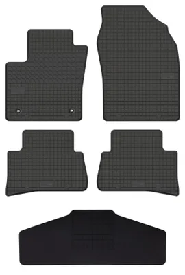 Productafbeelding van Rubberen automatten + tunnelmat voor Toyota C-HR I 2016-2023 (crossover) – 5-delig, zwart, op maat – Wielganizator SolidTread