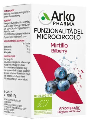 Immagine prodotto di Arkocapsule Funzionalita' Microcircolo Mirtillo 40 Capsule