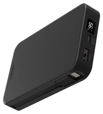 Immagine prodotto di Accezz Powerbank 10.000 mAh con cavi integrati - Nero