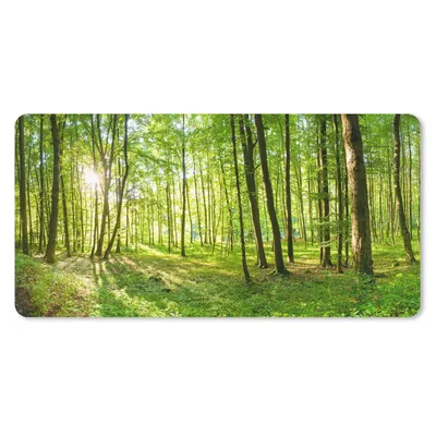 Obrázek produktu pro Podložka pod myš - Příroda - Stromy - Les - Zelený - Sluneční světlo - 80x40cm - Podložka pod myš