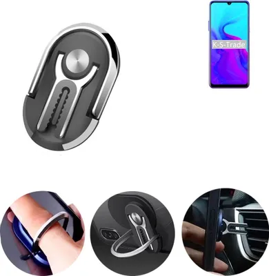 Produktbild von K-S-Trade 3in1 Smartphone-Ring Handy-Ring kompatibel mit Blackview A80 Fingerhalterung  Handyring Tischständer Lüftungsgitter-Halterung Tisch