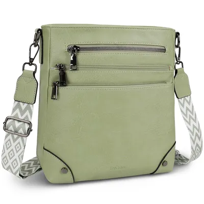 Produktbild von Umhängetasche Damen Mittelgroß Schultertasche Mehrere Taschen Crossbody Bag Mit Verstellbarem Gurt für Schule Arbeit Reisen