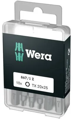 Immagine prodotto di Bit T25 - 25 mm, WERA - 10 pezzi / blister - confezione da 1 pz