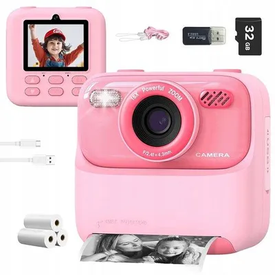 Image de Appareil photo pour enfants - Appareil photo numérique multifonction - Rose - Impression directe