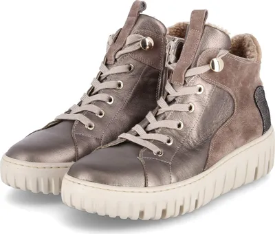 Produktbild von Waldläufer Damen sportliche Stiefeletten Schnürboots Winterstiefeletten Bronze Ledermix Größe: 39