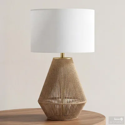 Produktbild von home24 Tischleuchte - Mischgewebe / Papierkordel - Weiß / Beige