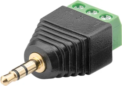 Immagine prodotto di Morsettiera a 3 pin > jack 3,5 mm (3 pin, stereo) - fissaggio a vite