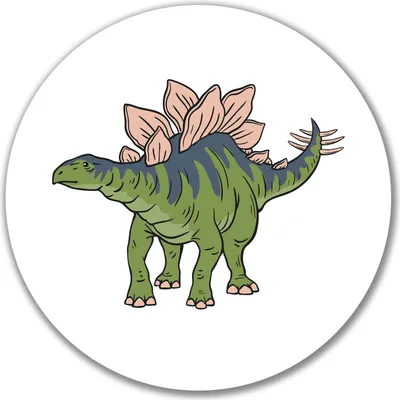 Produktbild von Huuraa Aufkleber Stegosaurus Dinosaurier 10cm rund Sticker Geschenkidee