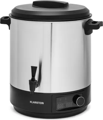 Obrázok produktu pre Klarstein automat na zaváranie s kohútikom, 25 L, varič na varenie vína, varič z nerezovej ocele na varené víno s kohútikom, veľký dávkovač horúcej vody, 2000 W zavárací automat na nápoje a potraviny, elektrický zavárací hrniec, 30 - 100 °C