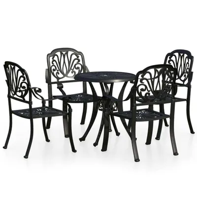 Produktbild von 5-tlg. Bistro-Set Aluminiumguss Schwarz