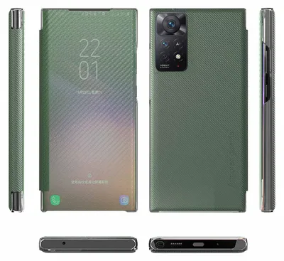 Obrázek produktu pro Pro Xiaomi Redmi Note 11 Pro 5G Carbon Clear View Cover Case Green