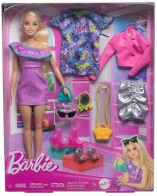 Produktbild von Barbie -Modepuppe mit Kleidung und Accessoires, einschließlich Partykleidern und Handtaschen (3 Outfits), Modepuppe, Weiblich, 3 Jahr(e), Mädchen, 323,9 mm, 40 g