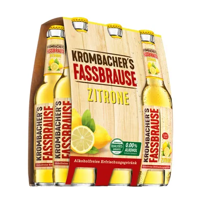 Immagine prodotto di Krombacher Fassbrause, bevanda analcolica al limone da 330 ml in confezione da 6 pezzi