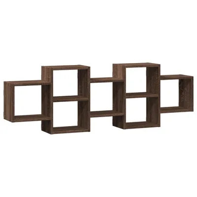 Obrázek produktu pro vidaXL Nástěnná police hnědý dubový vzhled 129x18x42 cm materiál na bázi dřeva