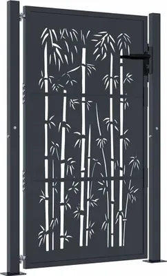 Obrázek produktu pro vidaXL Zahradní brána antracitová 100x150 cm ocelový bambusový design
