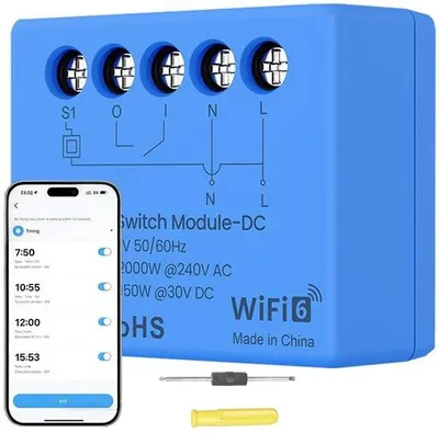 Produktbild von Intelligenter Schaltaktor, Mini-Modul mit Relaisfunktion, Wi-Fi 6, für Hausautomation, Garagentore