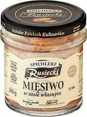 Produktbild von Streichwurst in eigenem Saft ''Mieso w sosie wlasnym'' 280g Spichlerz Rusiecki