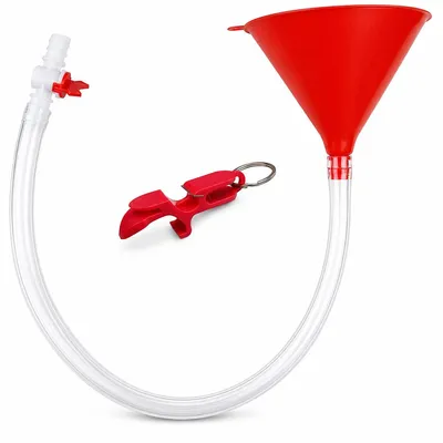 Produktbild von Biertrichter mit Ventil, Bierflaschen Dispenser mit Zapfhahn & Flaschenöffner, aus BPA-freiem PP, Party Zubehör für Bier, Getränke & Grillabend