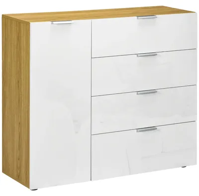 Image de Meuble de salon, design moderne, grand espace de rangement, BLANC