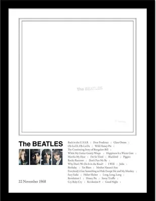 Immagine prodotto di The Beatles - Stampa con cornice "White Album" PM10362 (40 cm x 30 cm) (Bianco)