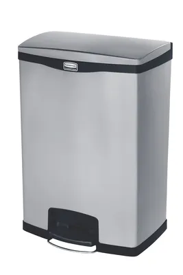 Image de Rubbermaid Slim Jim Seau à pédale à l'avant Acier inoxydable 90L