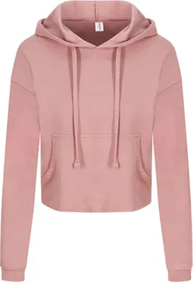 Produktbild von Just Hoods JH016 | Damen Cropped Hoodie - Weiche Baumwollaußenseite - Farbe: Dusty Pink - Größe: S