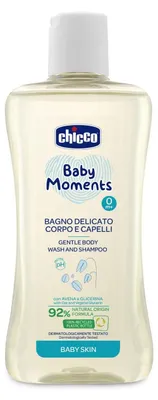 Obrázek produktu pro CHICCO Šampon jemný na vlasy a tělo Baby Moments 92 % přírodních složek 200 ml