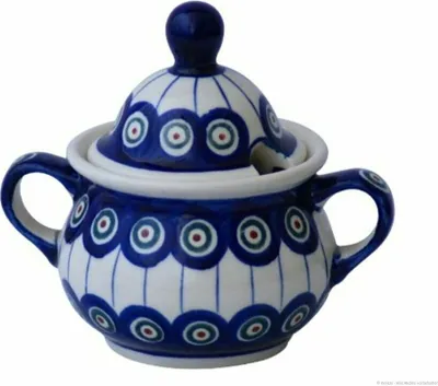 Produktbild von Original Bunzlauer Keramik Zuckerdose mit hohem Deckel, 350 ml, Design 8