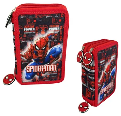 Produktbild von Manenti Hero Spiderman Marvel Dreifach-federmäppchen    One Size