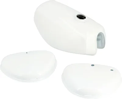 Image de Set : réservoir + couvercle latéral, blanc RAL 9016 - pour Simson S50, S51, S70