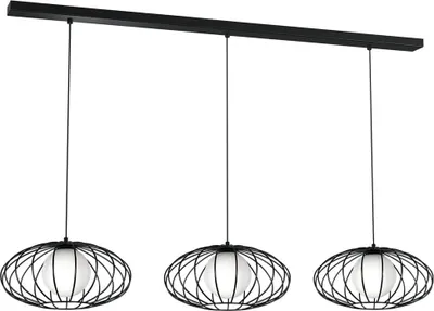 Image de Lustre KRONOS noir et blanc 3xE14x40W en métal, dimensions : 90x120x36 cm, IP20, Milagro